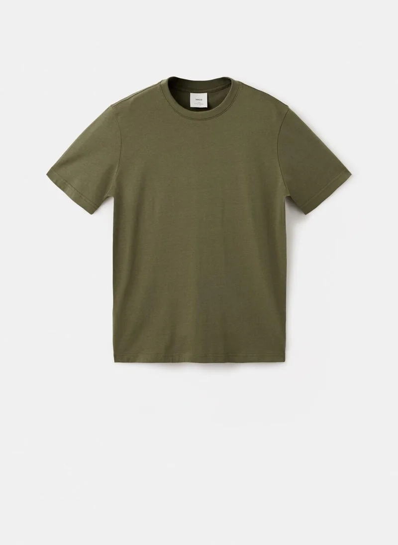 Mango Man  100% cotton slim-fit t-shirt for Men | Best Price UAE